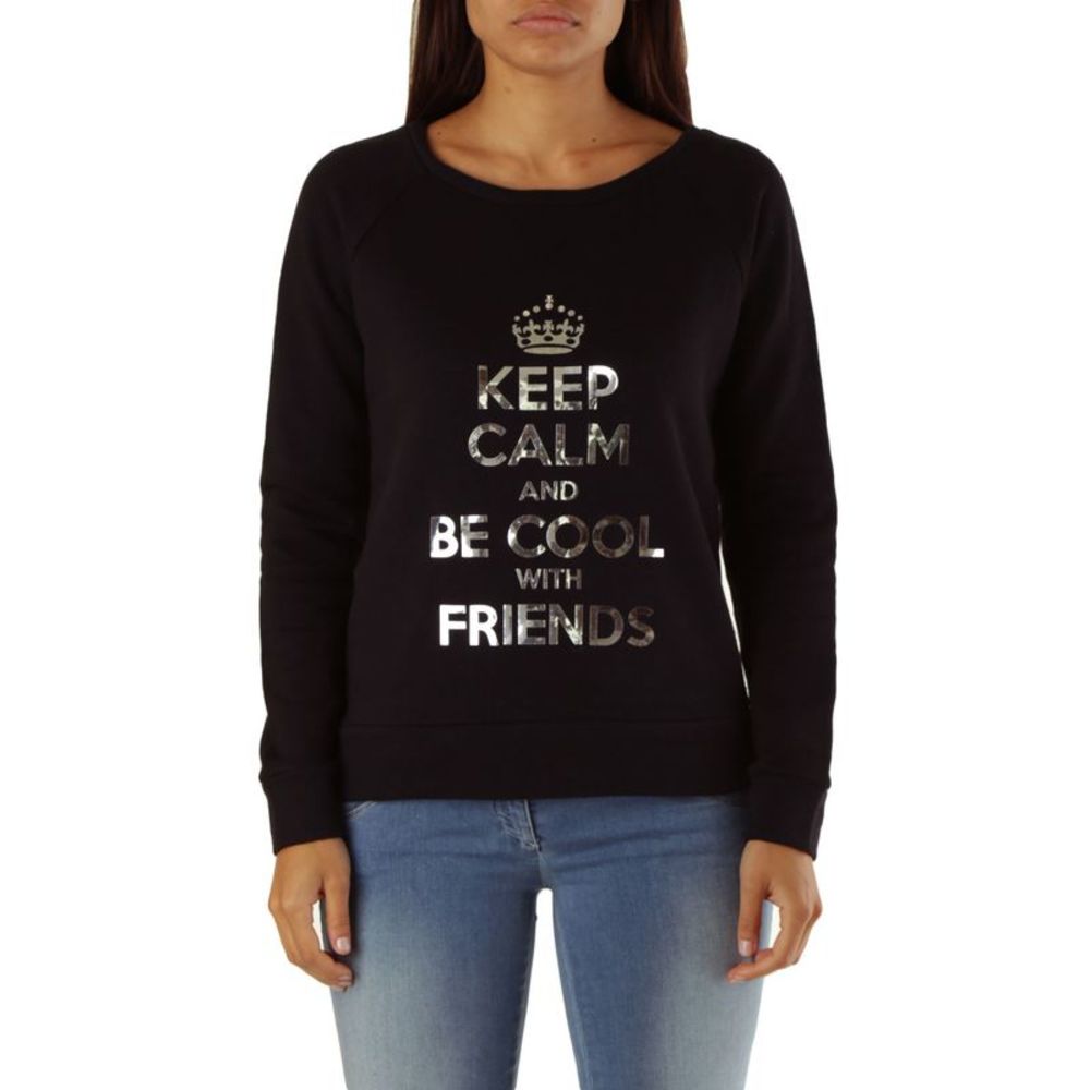 Met Black Print Long Sleeve Round Neck T-Shirt